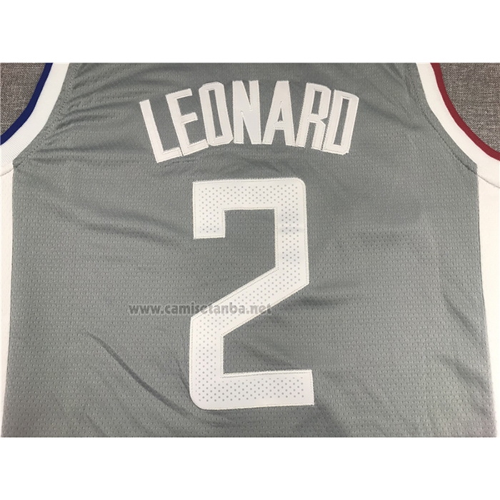 Camiseta Los Angeles Clippers Kawhi Leonard #2 Earned 2020-21 Gris